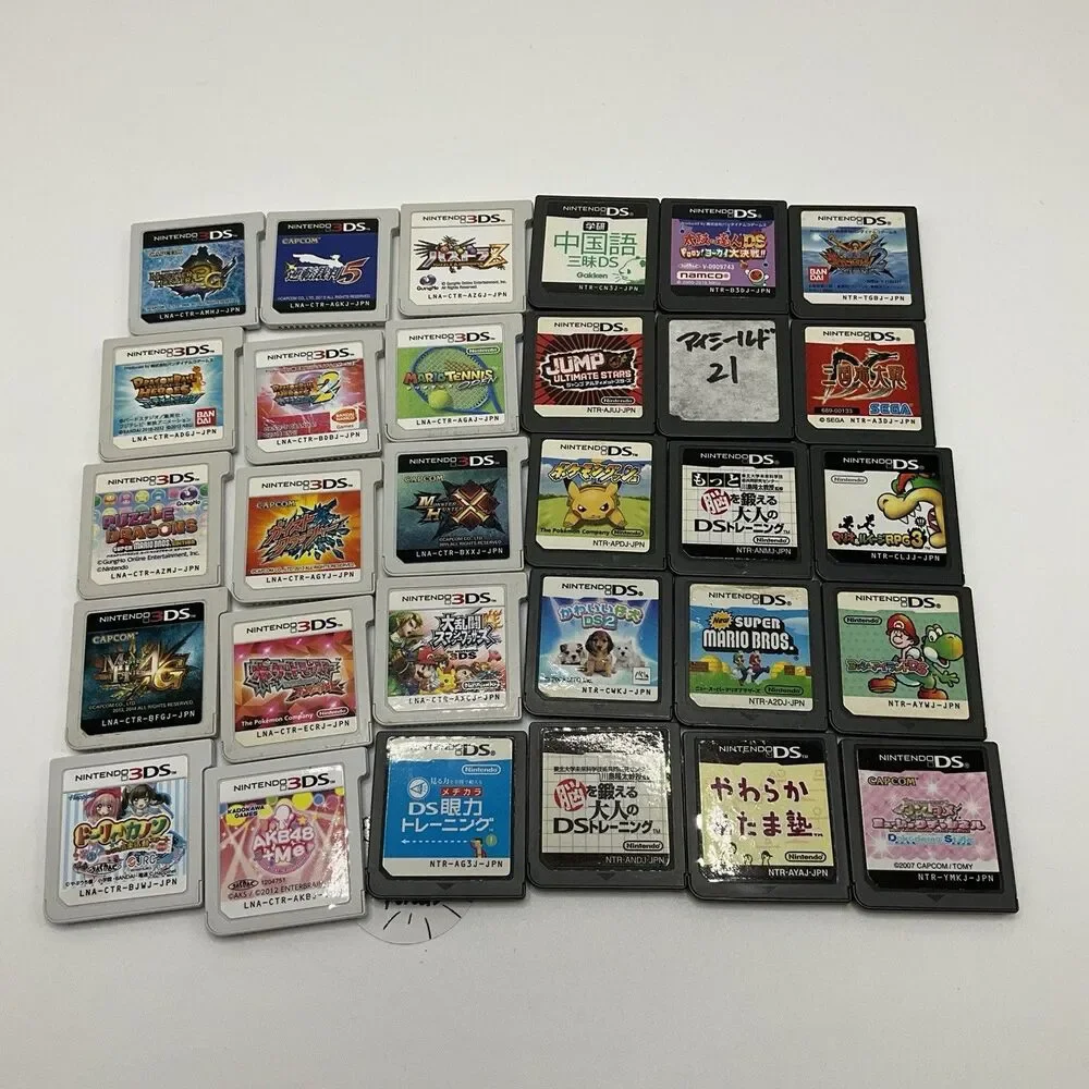 Japanese Nintendo DS & 3DS Game Lot 30 Games Pokemon Mario Monster Hunter